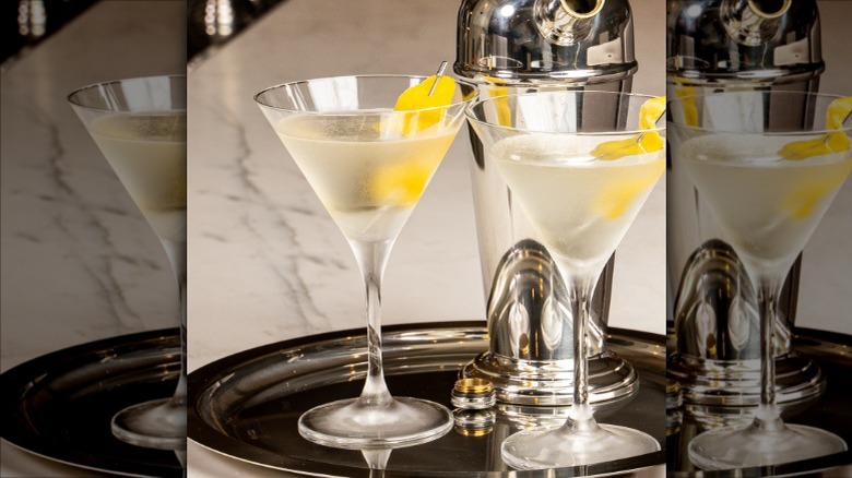 Martinis with lemon twists