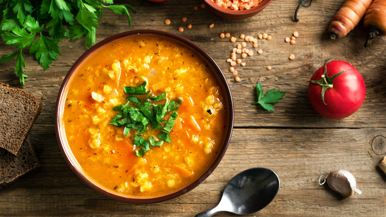 Bowl of lentil soup