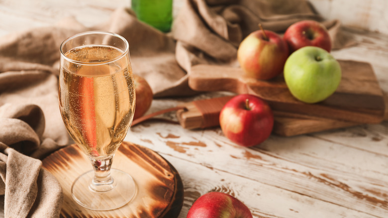 Apple cider in glass