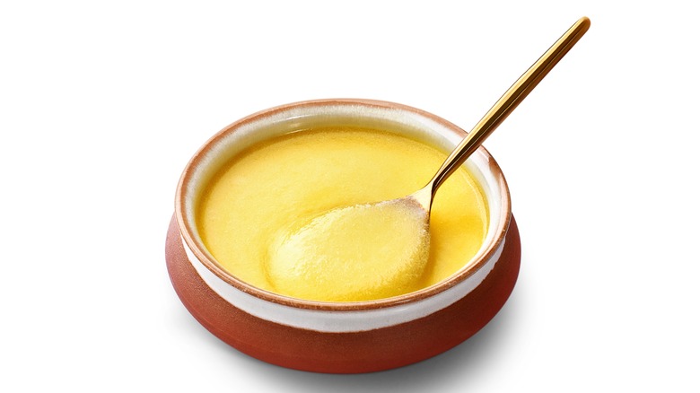 Ceramic bowl of clarified butter