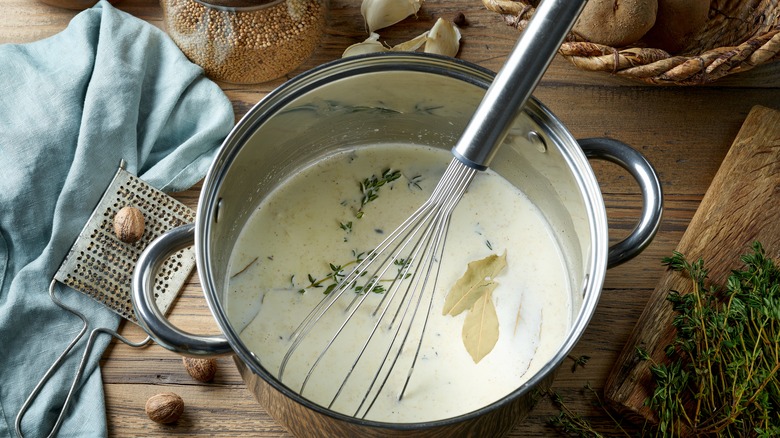 pot of cream with potatoes