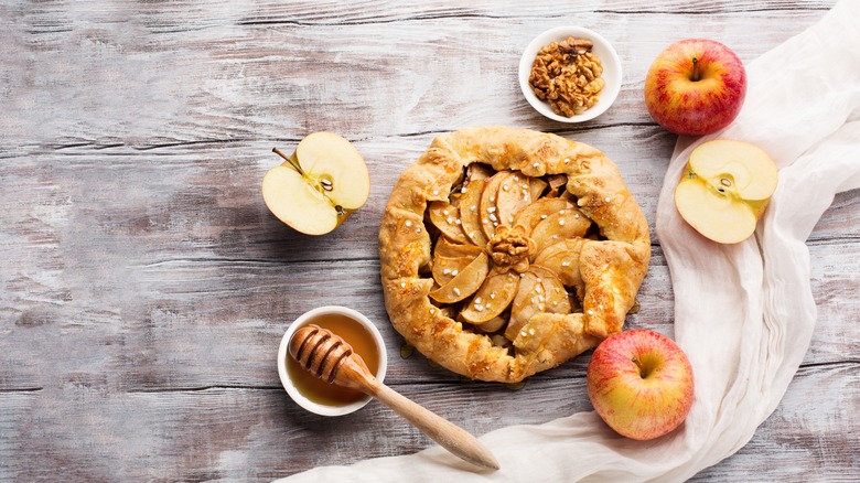 Apple crostata on a table