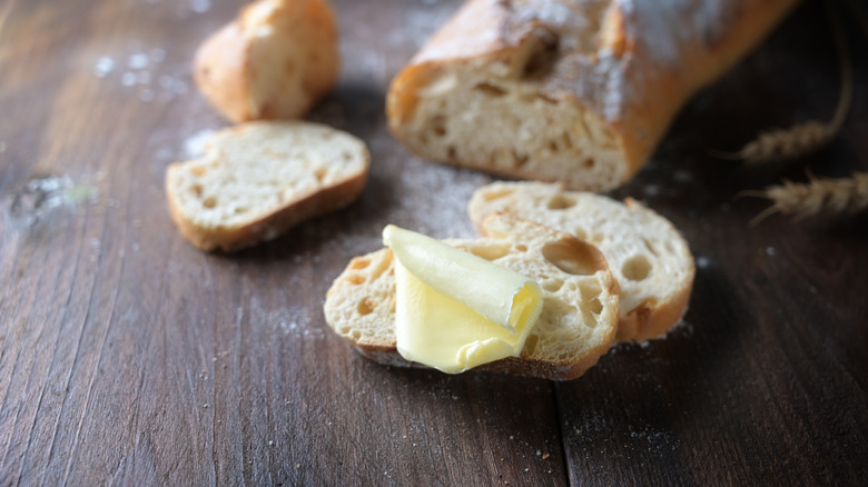 baguette with slab of French butter