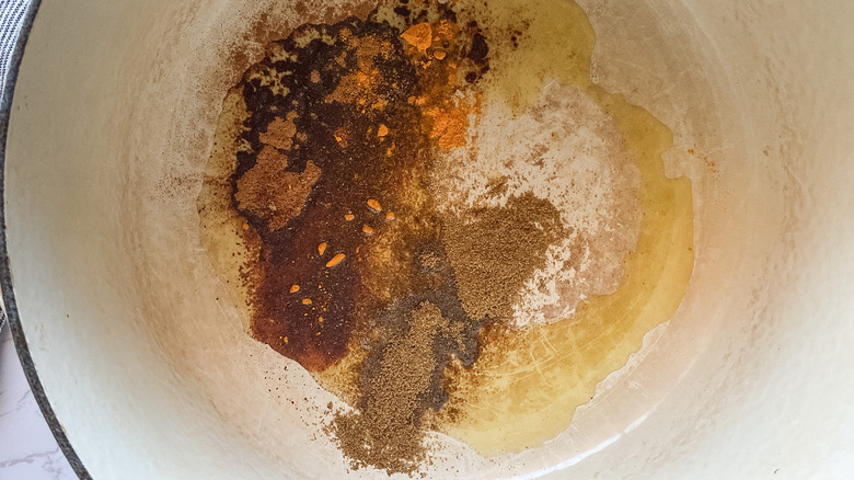 spices in pan