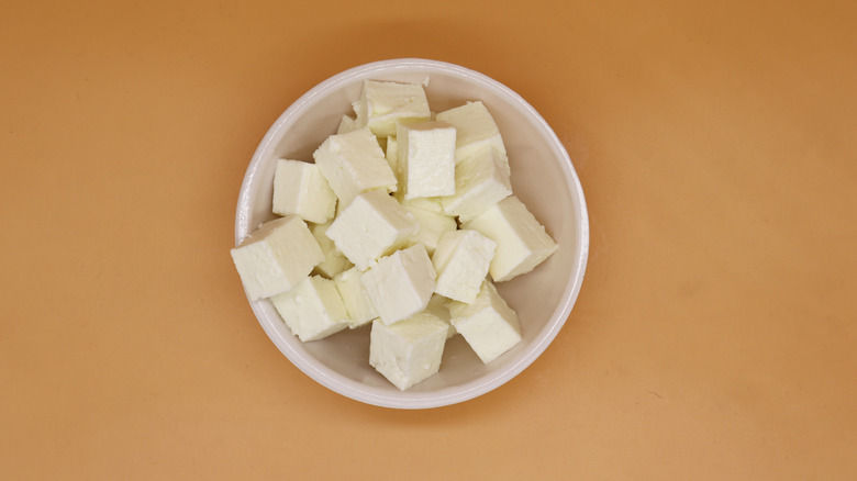 paneer cheese cubed