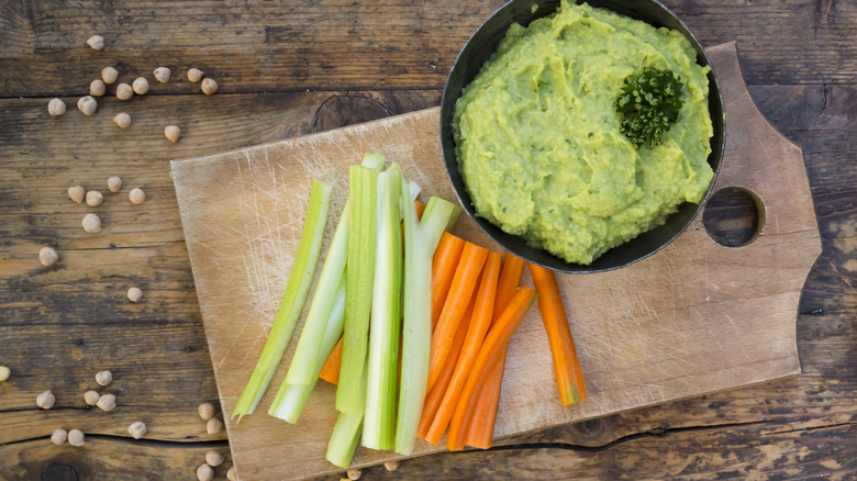 green dip with vegetables