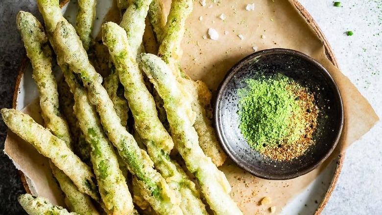 tempura with matcha salt 