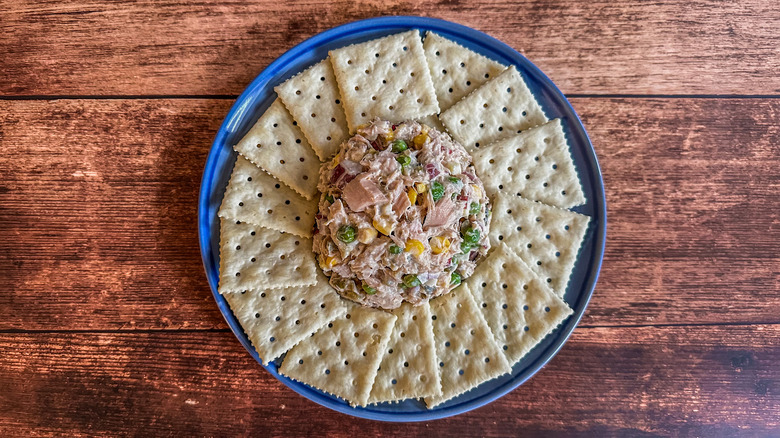 tuna salad with crackers