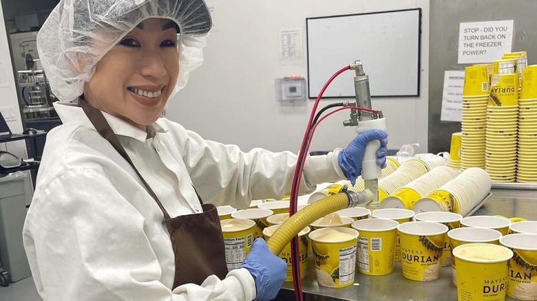 Gwen Nguyen making ice cream