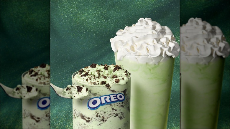 McDonald's Oreo Shamrock McFlurry and Shamrock Shake