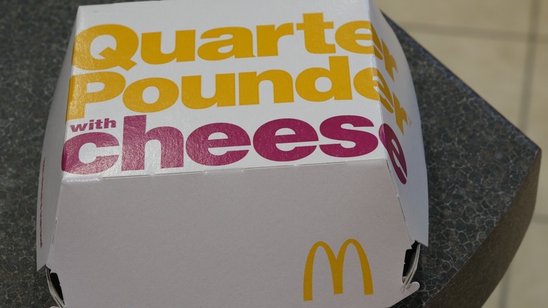 A McDonald's Quarter Pounder with Cheese package