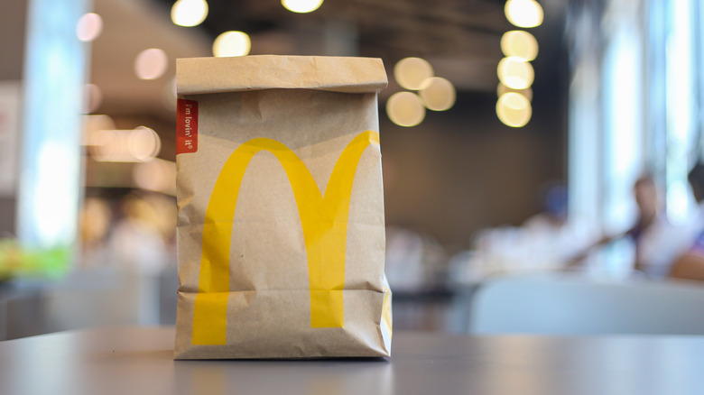 McDonald's brown paper bag with logo
