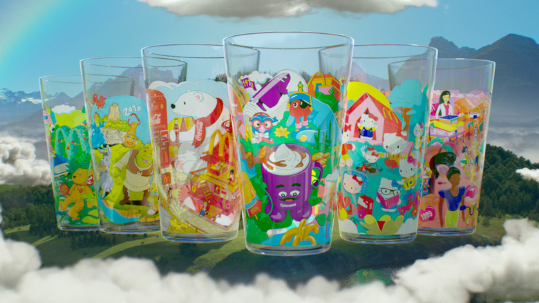 Six decorative McDonald's cups