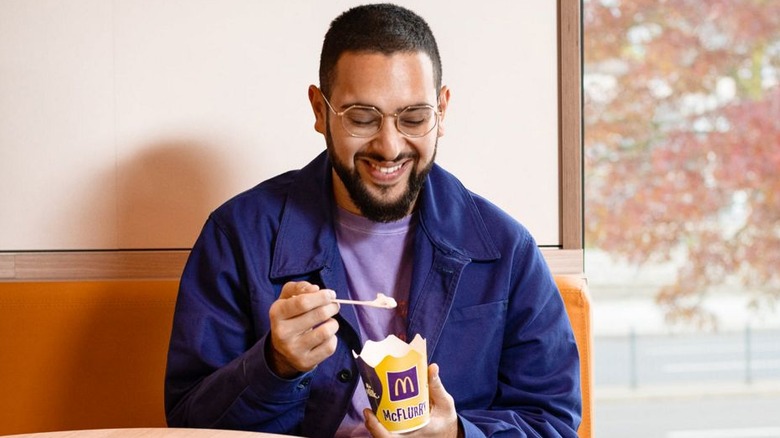 McDonald's customer eating McFlurry