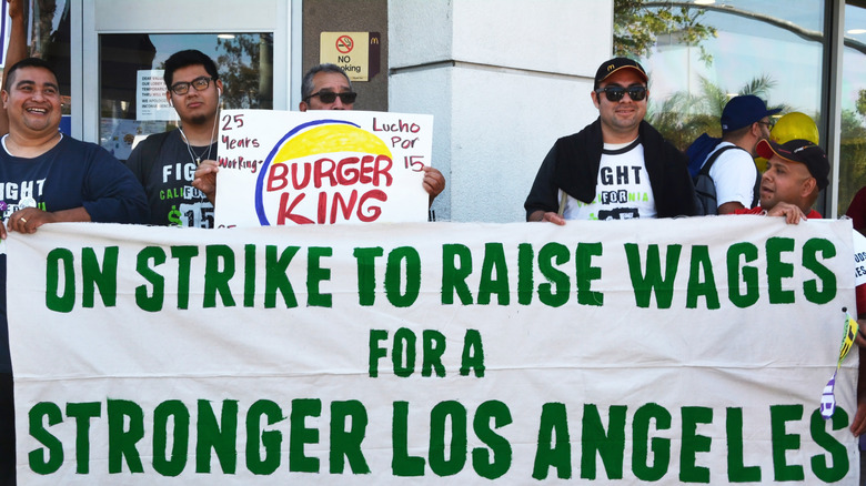 Striking California fast food workers