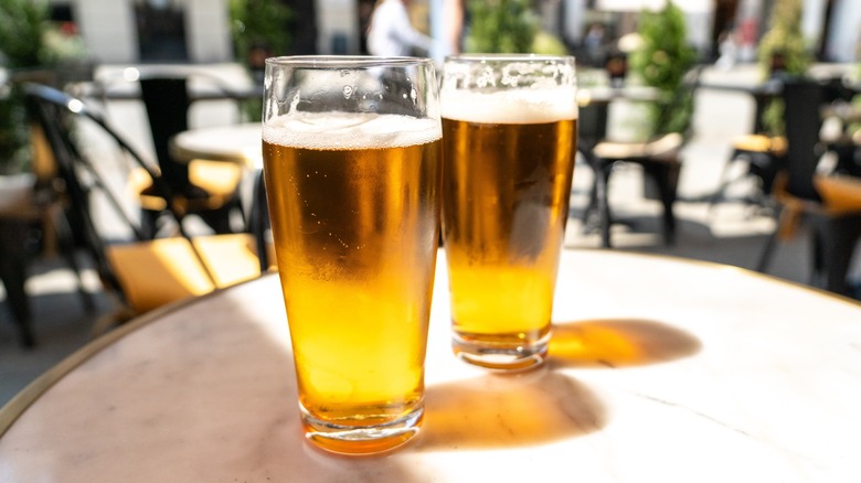 beer served in glass