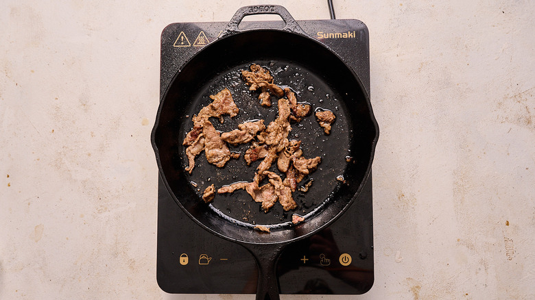 seared steak in skillet