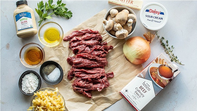 ingredients for stroganoff