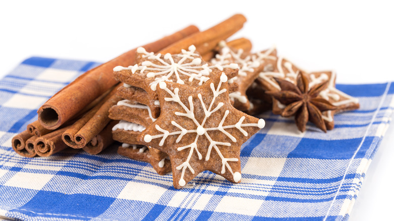 Gingerbread cookies with white icing