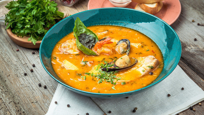 Bowl of bouillabaisse