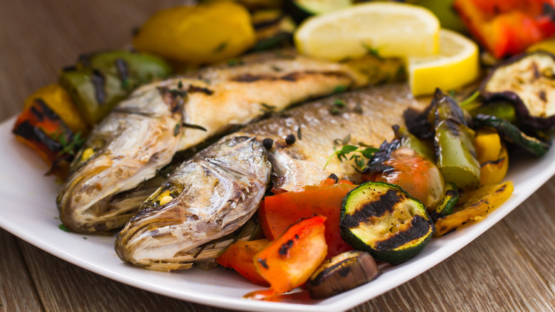 Branzino dish on a plate