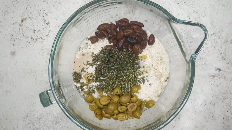 Fougasse ingredients in a bowl