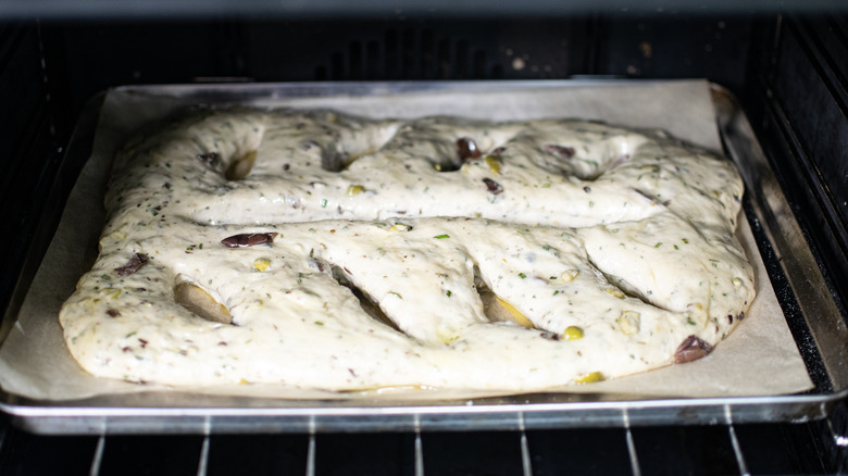 Fougasse in oven