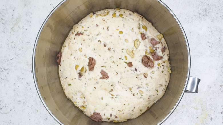 Dough rising in bowl