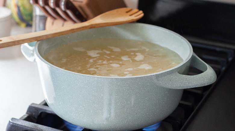 pot of water with pasta