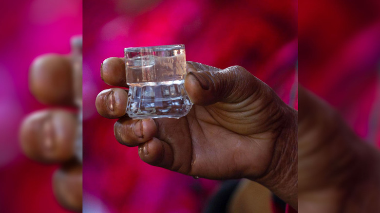 Shot glass of pox