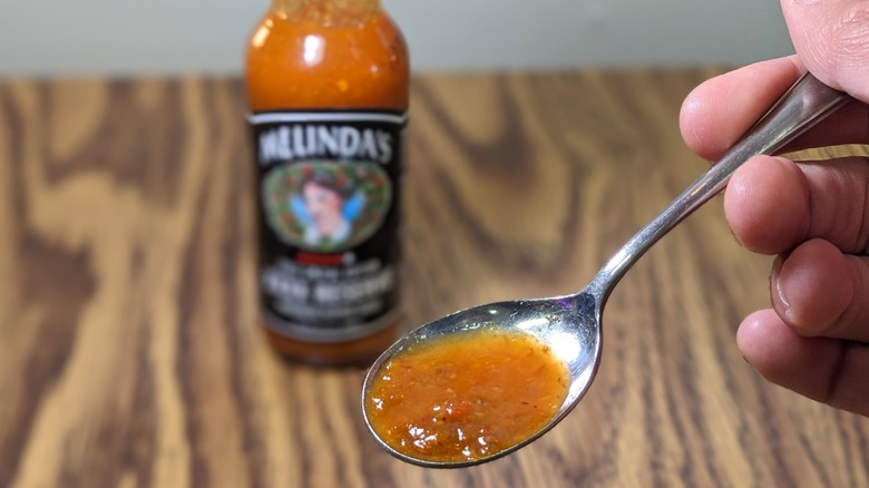 Melinda's sauce in spoon