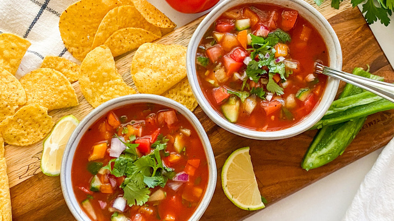 soup in bowls 