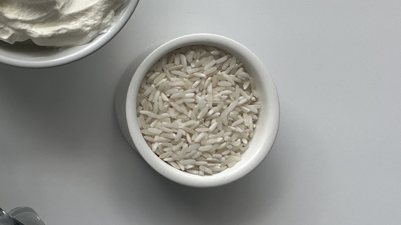 a bowl of white rice