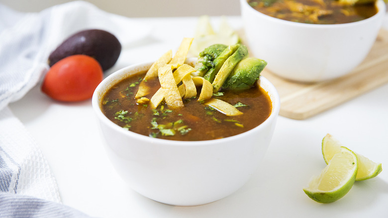 jackfruit soup served on table