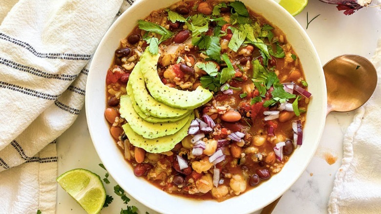 toppings on mexican rice soup