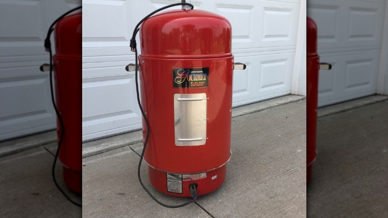 Red electric smoker
