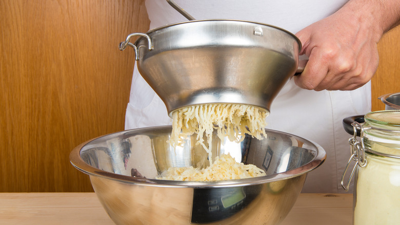 food mill ricing potatoes