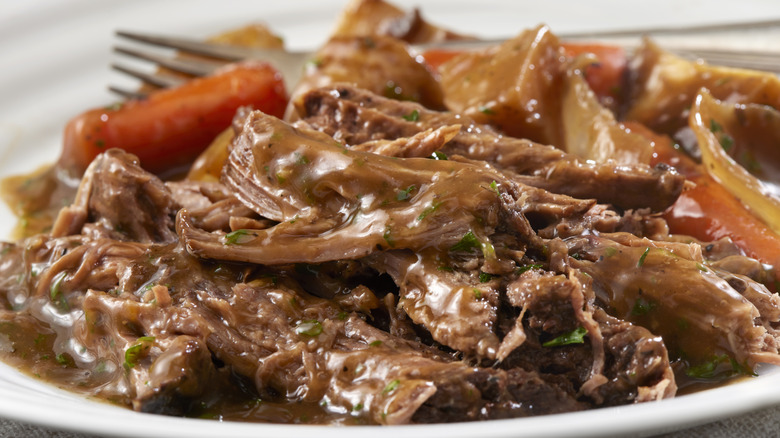 Pot roast on a dish