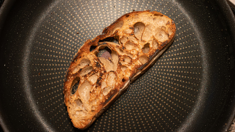 Toast in a frying pan