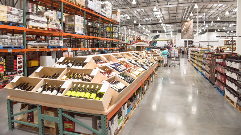 selection of liquor and wine in costco