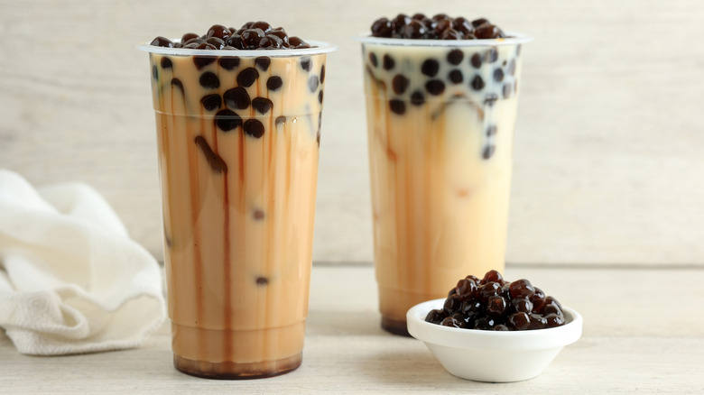 Two glasses of Taiwanese boba tea