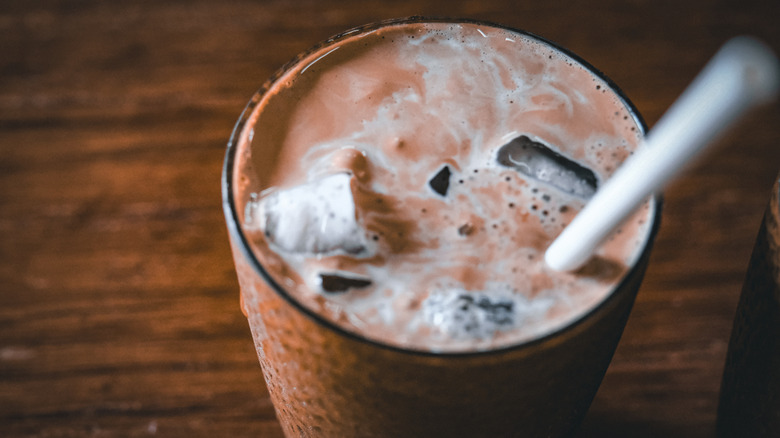 Close-up of Hong Kong-style milk tea