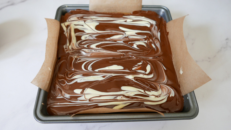 milk and dark chocolate swirled