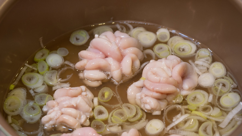 Milt boiled with green onions