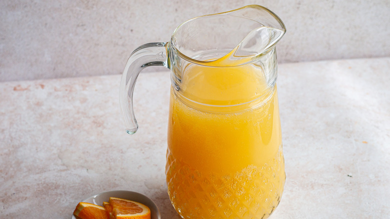 a pitcher of mimosa