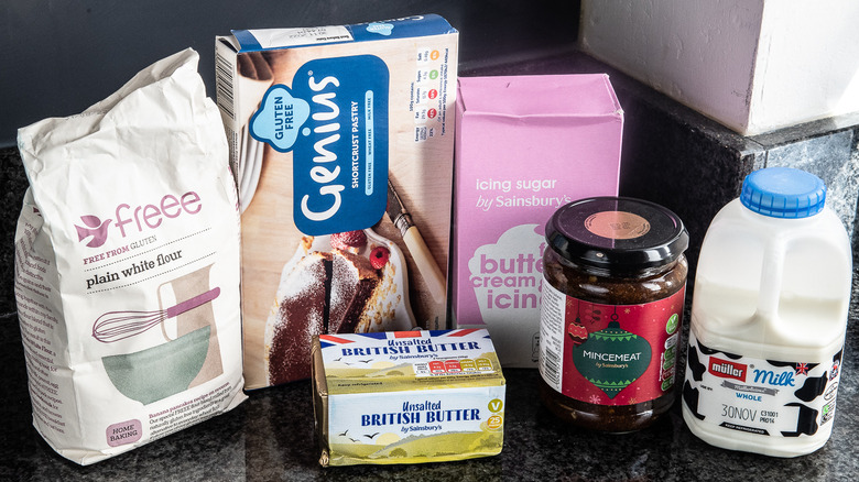 mince pies ingredients on counter 