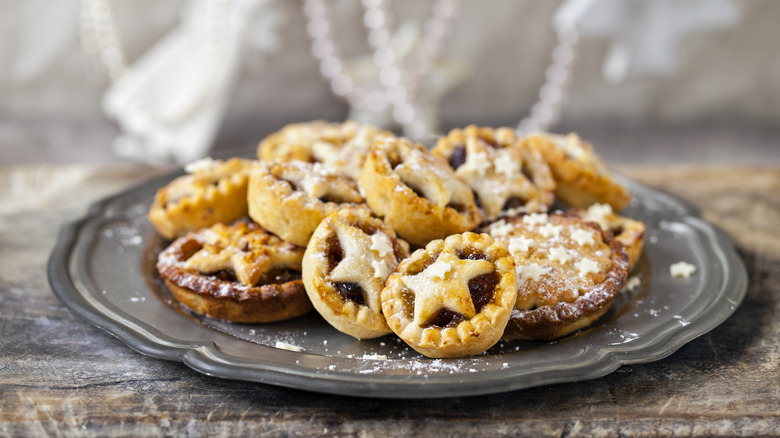 Mincemeat pies on tray