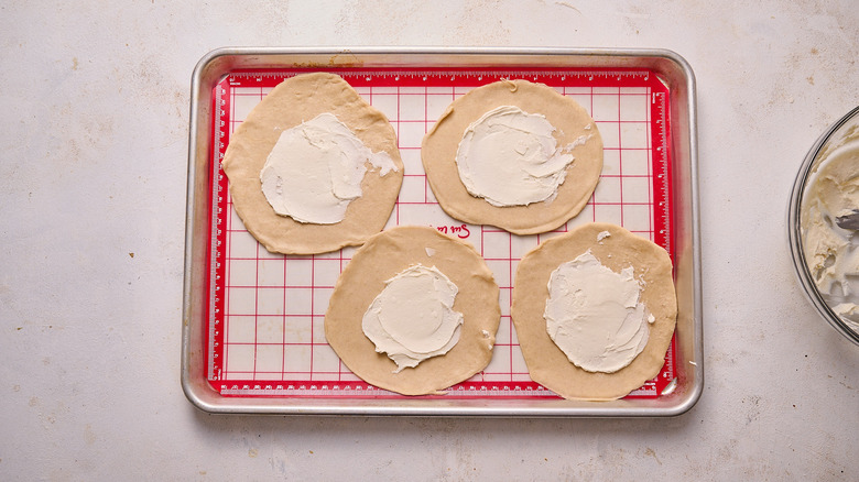 cream cheese spread on pastry