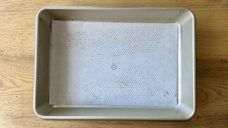 Parchment-lined baking pan