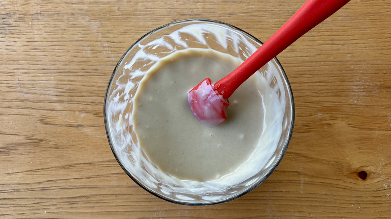 Honey mustard sauce in bowl